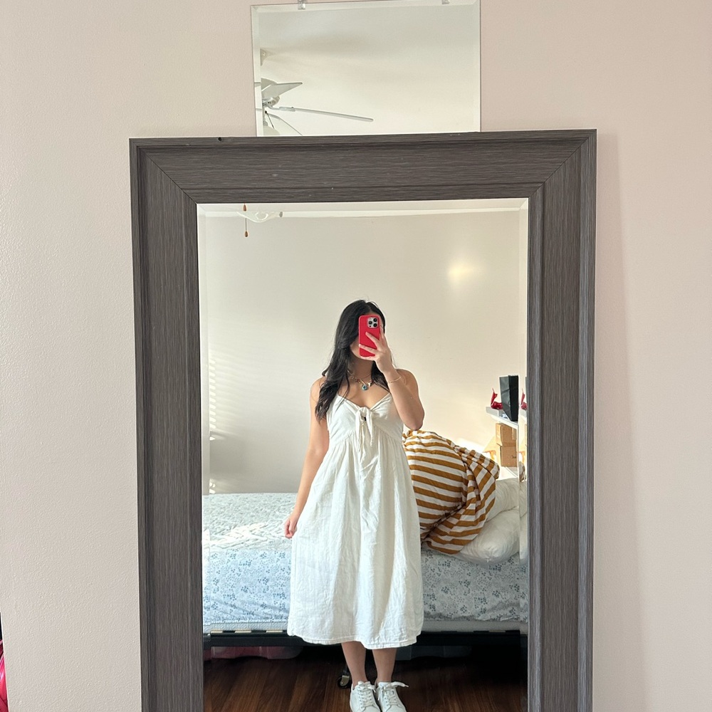 Who What Wear White Midi Linen Sundress